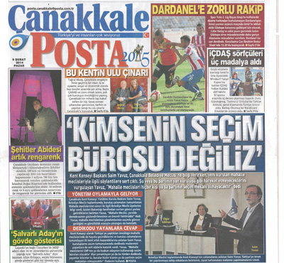 Posta Gazetesinin Manşeti; “Kimsenin Seçim Bürosu Değiliz”